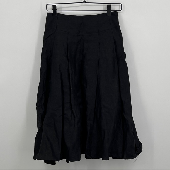 Reformation NWT SANTANA set black linen skirt and crop top NEW - Picture 3 of 8